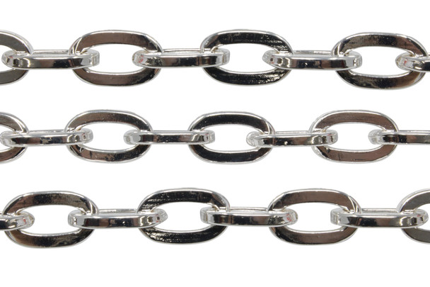 Silver 20x12mm Extra Large Cable Chain - Sold by 6 Inches