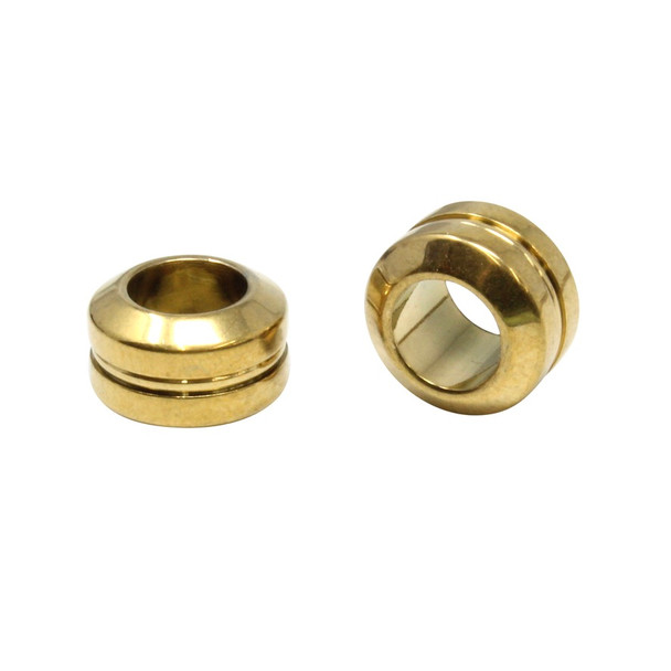 Gold Plated Stainless Steel 11x7mm Groove Rondelle Bead
