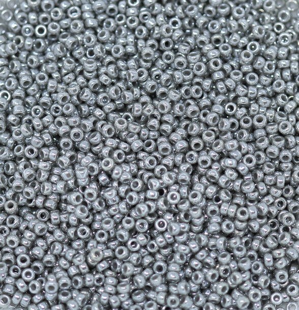 Size 15 Miyuki Seed Beads -- 449A Dark Grey Pearl