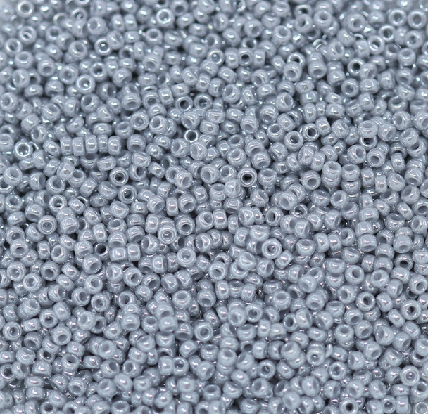 Size 15 Miyuki Seed Beads -- 449B Grey Pearl
