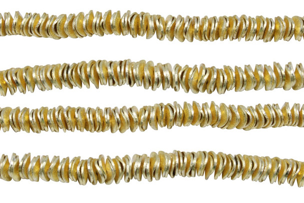 Brushed Gold 6mm Wavy Spacer - Light Gold Plated