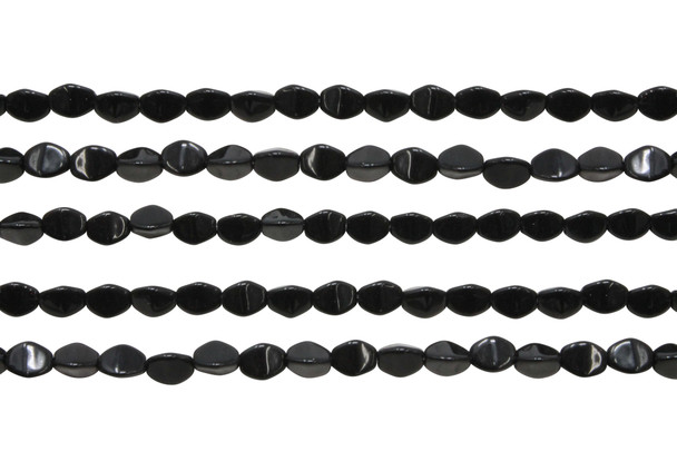 Czech Glass 5x3mm Pinch Beads -- Jet