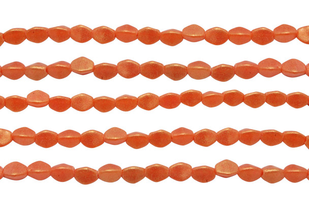 Czech Glass 5x3mm Pinch Beads -- Sueded Gold Hyacinth