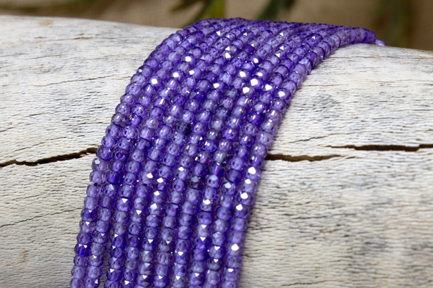 Purple Zircon CZ AA Grade Polished 2x3mm Faceted Rondelle