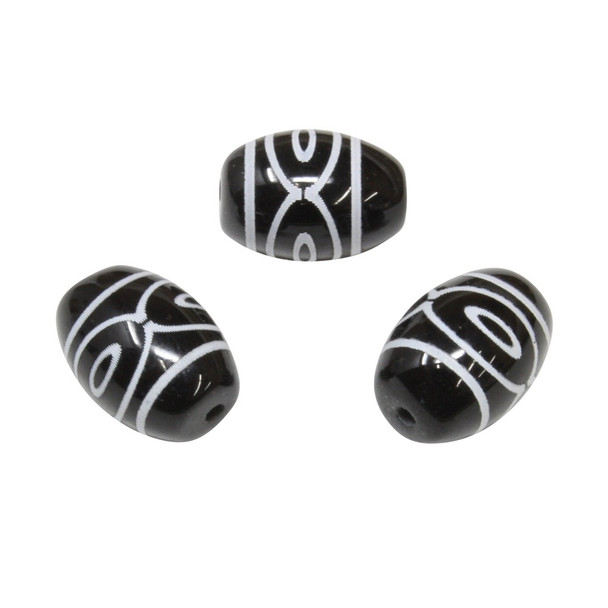 Tibetan Style Agate 10x14mm Barrel