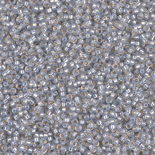 Size 15 Miyuki Seed Beads -- 576 Grey Opal / Gilt Lined