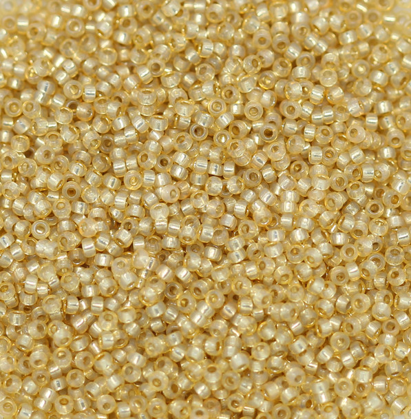 Size 15 Miyuki Seed Beads -- 578 Light Amber Opal / Gilt Lined