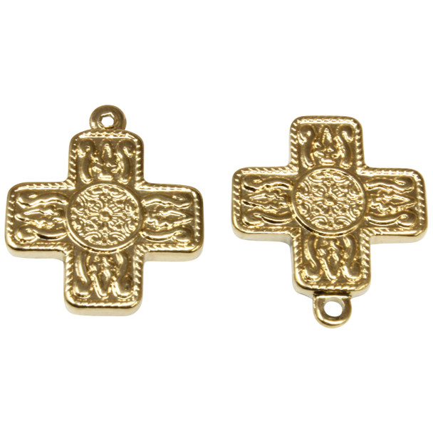 Gold Plated Stainless Steel 20x18mm Cross