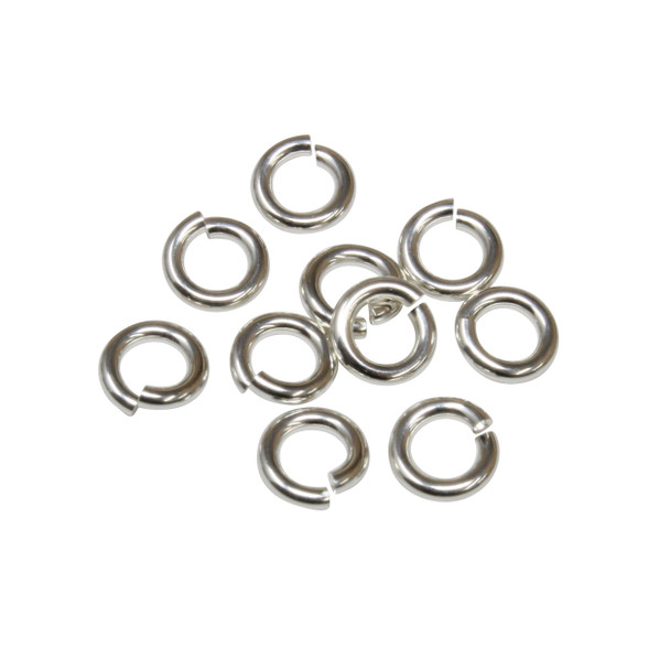 Sterling Silver 6mm Round 16 Gauge OPEN Jump Rings - 10 Pieces