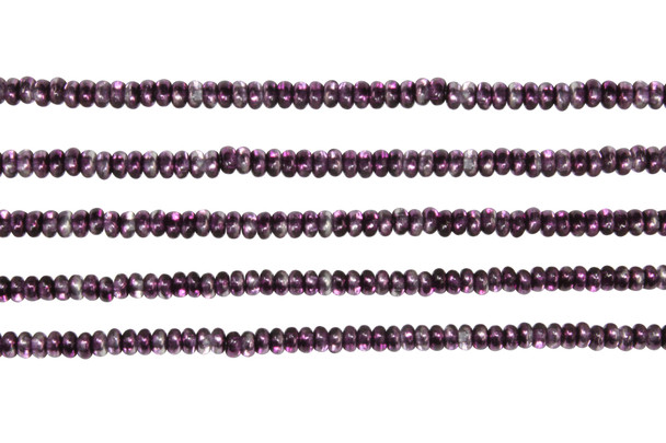 Czech Glass 3mm Rondelle -- Mirror Orchid