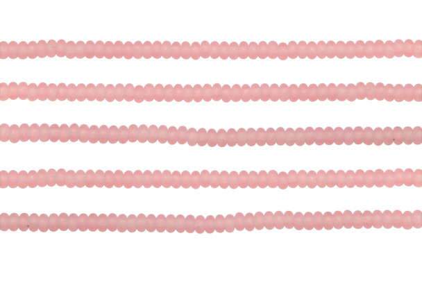 Czech Glass 3mm Rondelle -- Matte Milky Pink