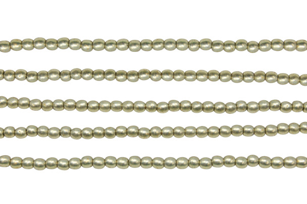 Czech Glass 3mm  Round -- Sueded Gold Cloud Dream