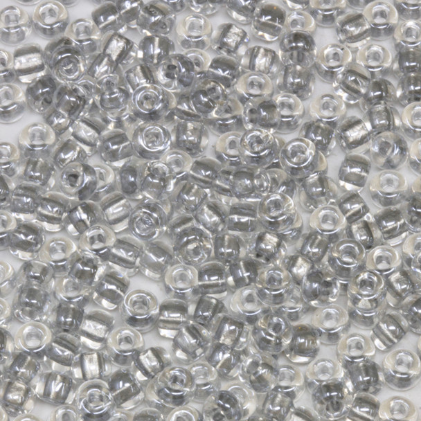 Size 6 Miyuki Seed Beads -- 721 Crystal / Sparkle Grey Lined