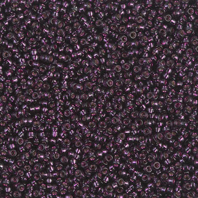Size 15 Miyuki Seed Beads -- 1428 Dyed Wine / Silver Lined