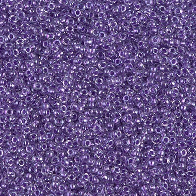 Size 15 Miyuki Seed Beads -- 710 Crystal / Sparkle Purple Lined