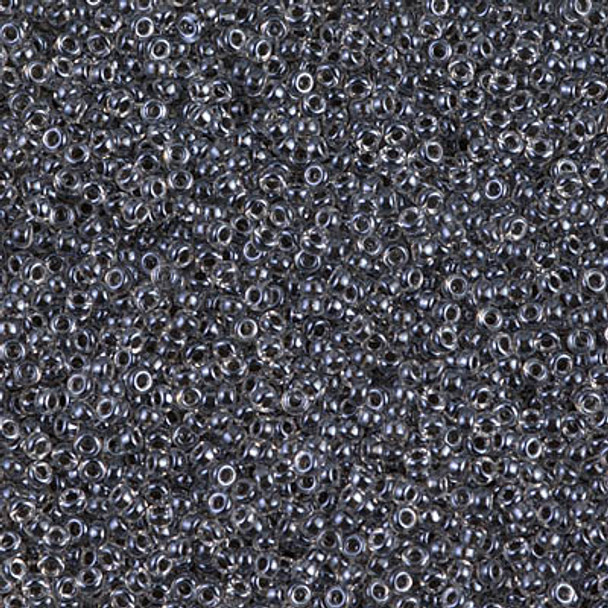 Size 15 Miyuki Seed Beads -- 1559 Crystal / Sparkle Dark Grey Lined