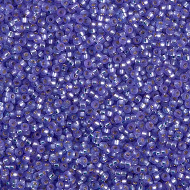 Size 15 Miyuki Seed Beads -- 1654 Purple/ Silver Lined Semi Matte