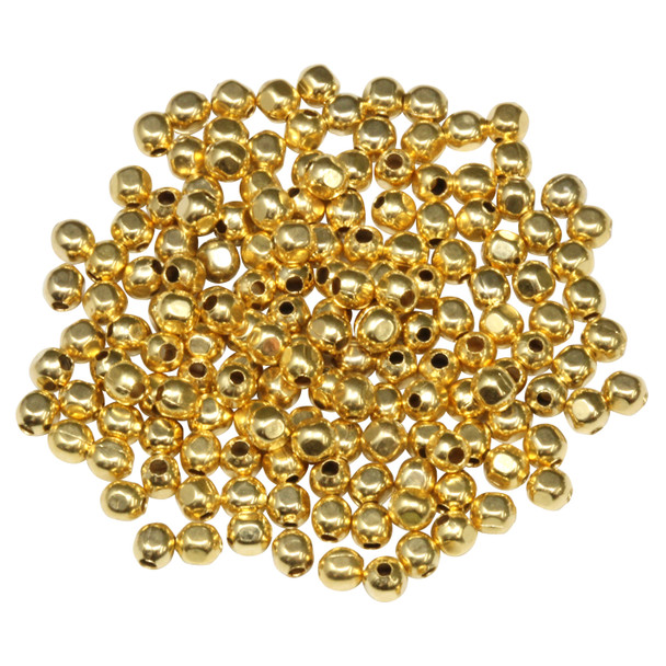 Size 8 Hex Seed Beads -- 24K Gold Plated Brass