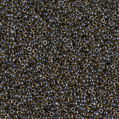 Size 15 Miyuki Seed Beads -- 1840 Topaz AB / Black Lined