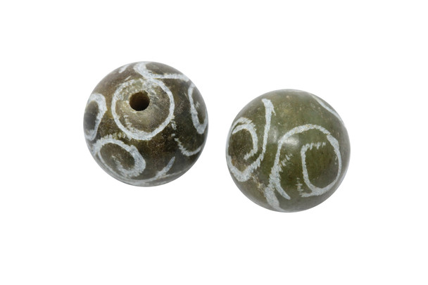 Carved Jade Polished 12mm Round