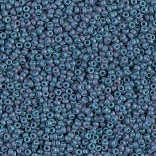 Size 15 Miyuki Seed Beads -- 2030 Metallic Light Grey Blue Matte