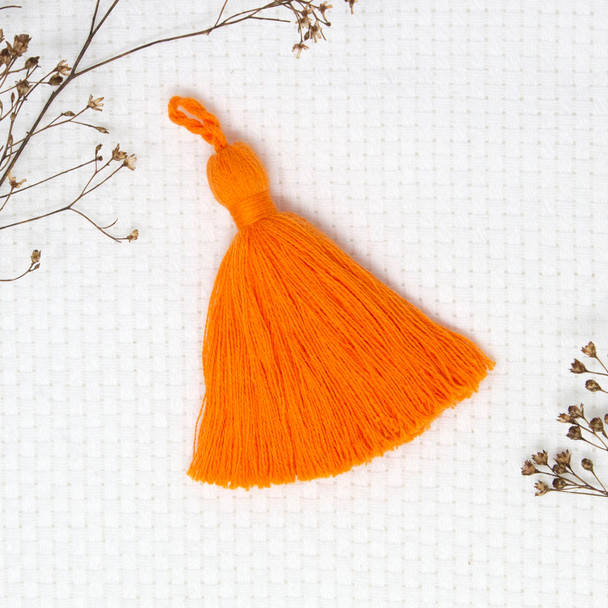 Orange 80mm Tassel Bead World