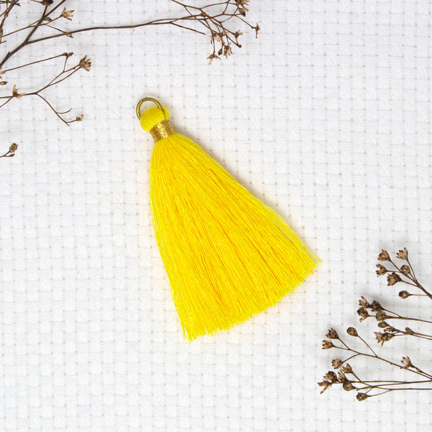 Yellow 65mm Gold Ring Tassel