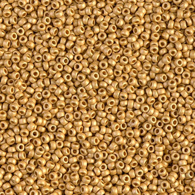 Size 15 Miyuki Seed Beads -- 4202F Duracoat Galvanized Gold Matte