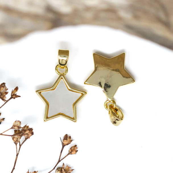 Gold Plated Shell 14mm Star Charm