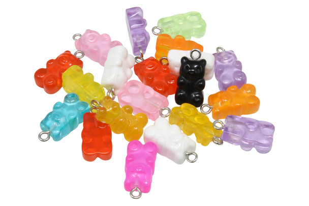 Gummy Bear 18x11mm Acrylic Pendant Mix - Package of 20