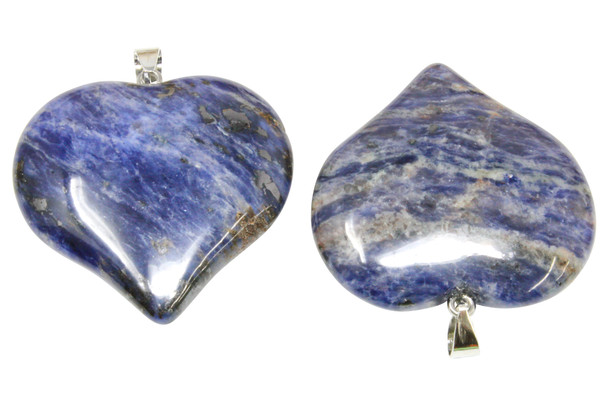 Sodalite Polished 40mm Heart Pendant