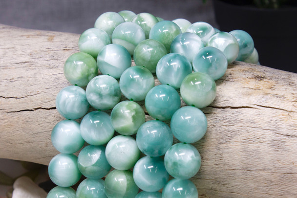 Green Angelite A Grade Polished 14mm Round