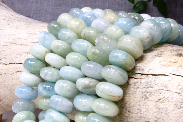 Aquamarine Polished 16mm Smooth Rondelle