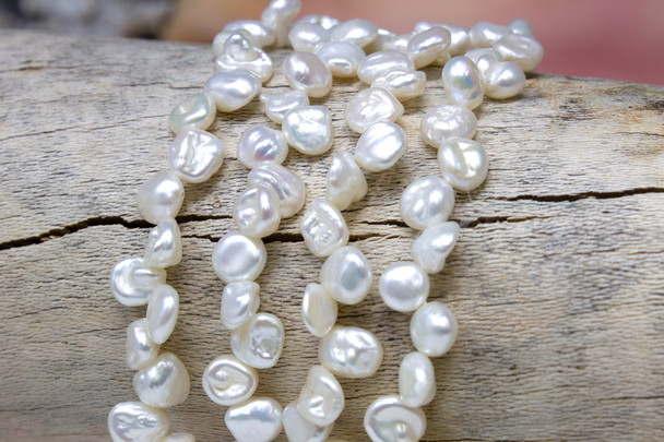 Freshwater Pearls White 6-8mm Keshi