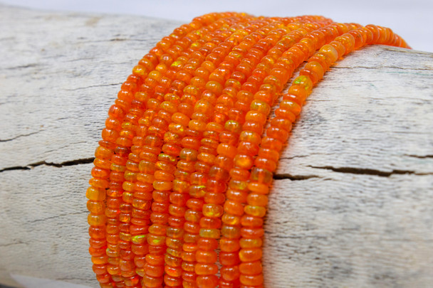 Ethiopian Opal Polished Orange 3-5mm Smooth Rondelle