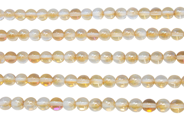Czech Glass 6mm  Round -- Crystal Celsian