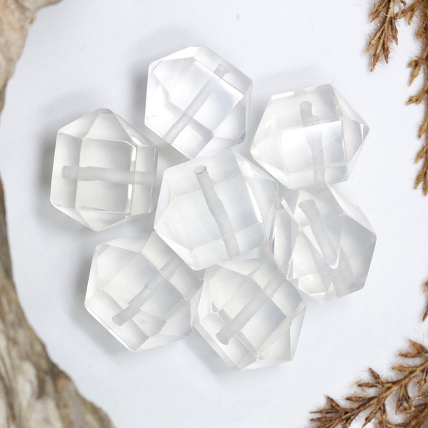Milky Quartz Polished 15-20mm Faceted Nugget