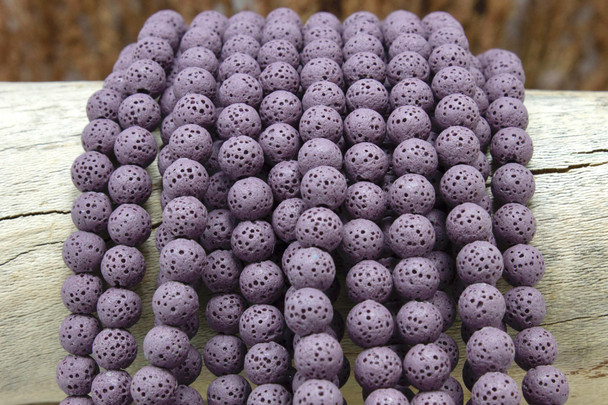 Lava Rock Lavender 8mm Round