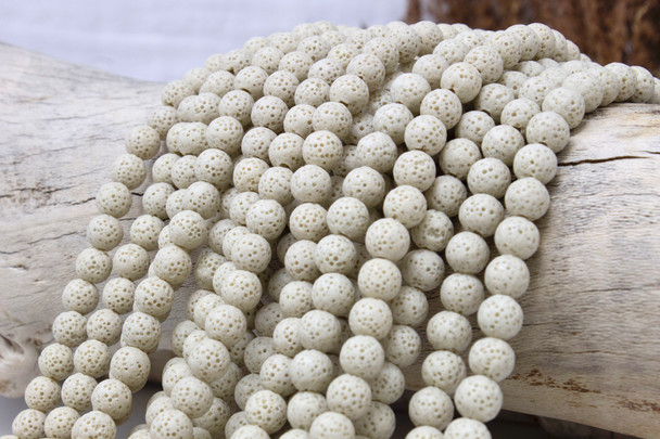 Lava Rock Beige 8mm Round
