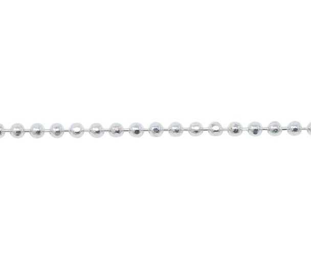Silver 1mm Diamond cut Ball Chain - Sold By 6 Inches