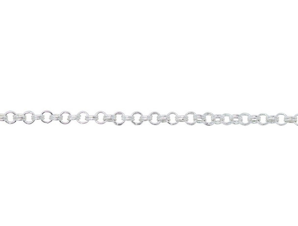 Silver 1.8mm Petite Double Rolo Chain - Sold By 6 Inches