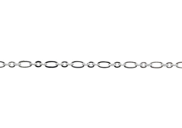 Silver 4x2mm Oval link Chain - Sold By 6 Inches