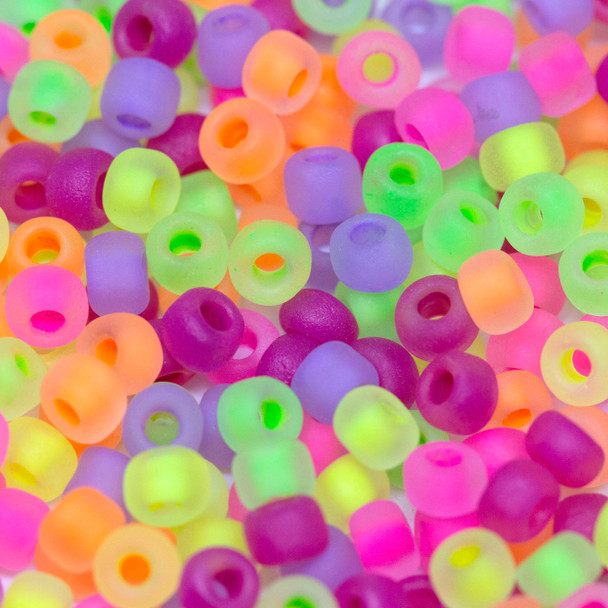 Size 6 Matsuno Seed Beads -- Neon Mix Matte
