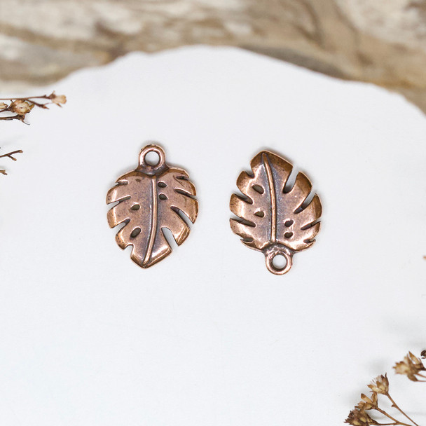 Copper Plated Monstera Charm
