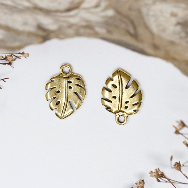 Gold Plated Monstera Charm