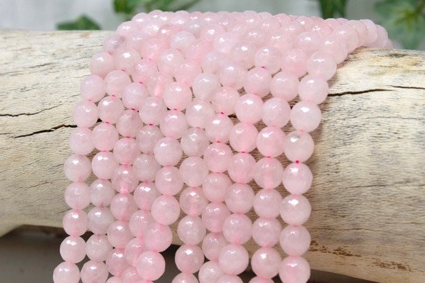 Rose Quartz Polished 8mm Faceted Round