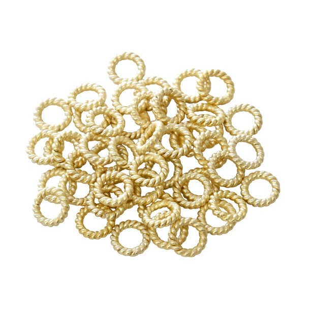 6mm Twisted Ring Bead - Light Gold Plated