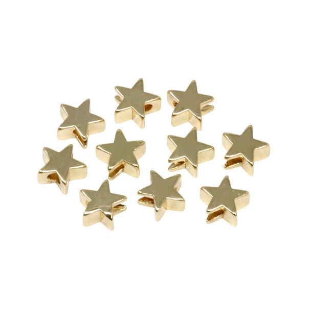 18kt Gold Plated 6mm Star Anti Tarnish Coating - 10 Beads