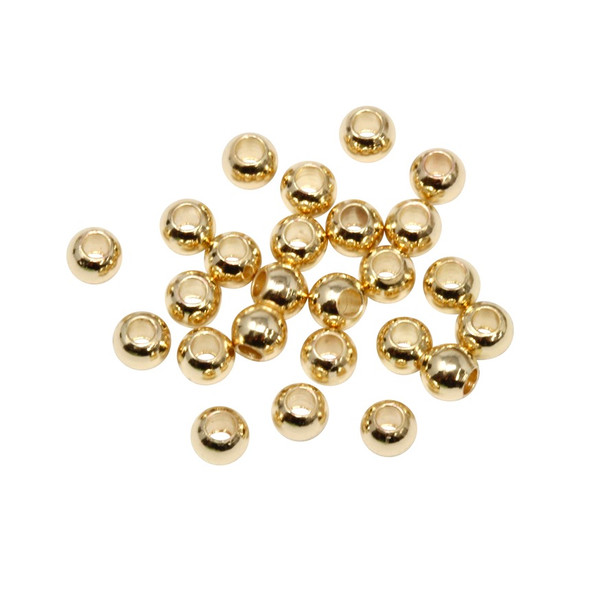 18kt Gold Plated 3mm Round Anti Tarnish Coating - 25 Beads