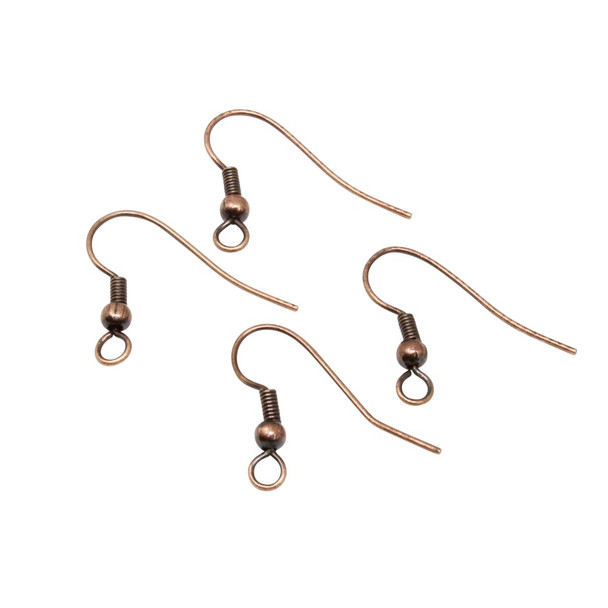 Oxidized Copper Plated Ear Wires - 2 Pairs